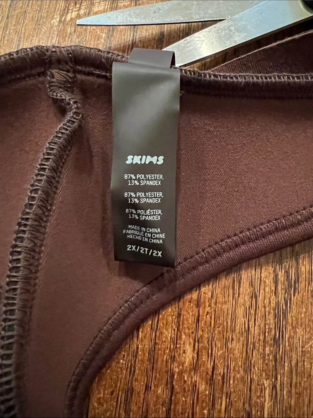 Skims Sleeveless Brown Rubber Zip-Front Swim Dress size 2X